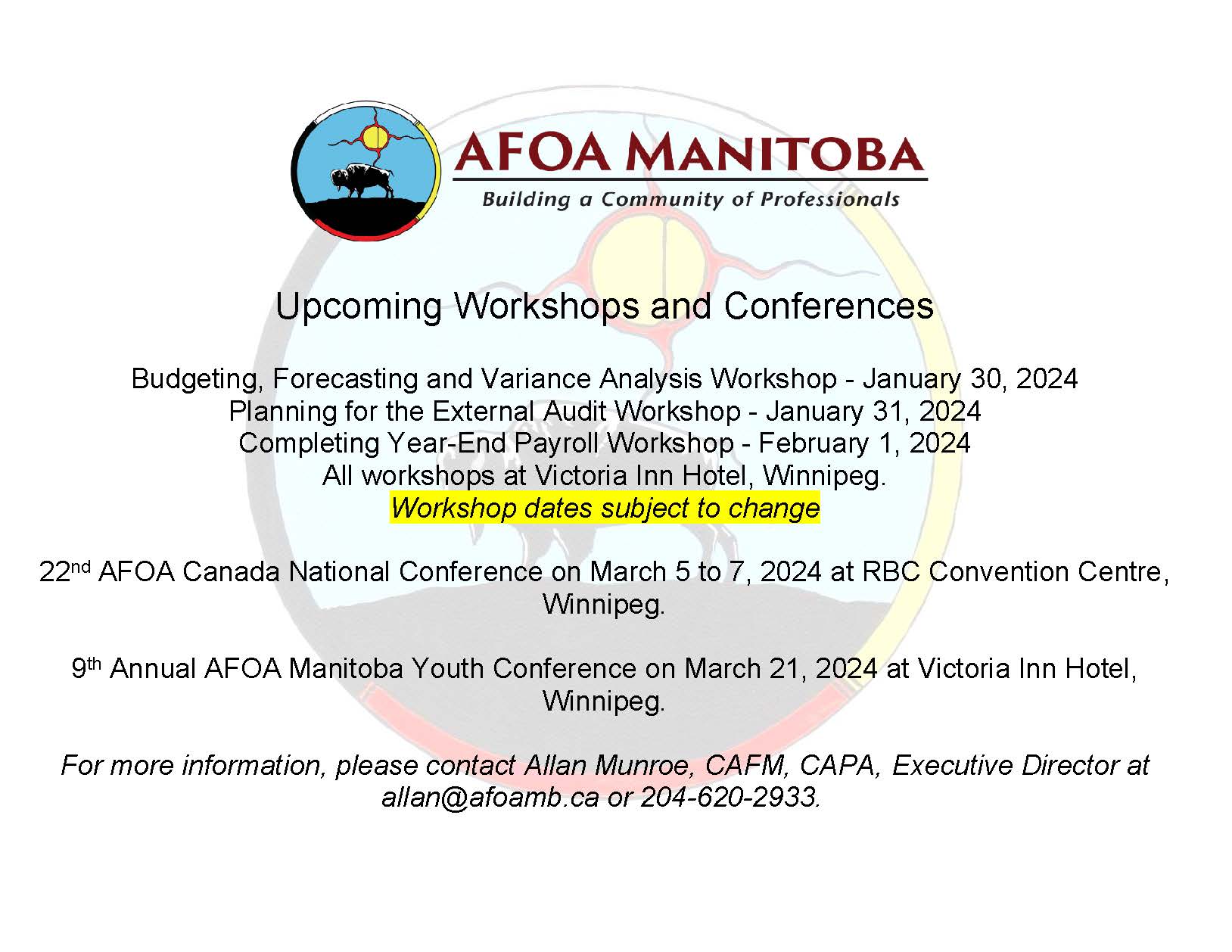 AFOA Manitoba 20232024 Events AFOA Manitoba